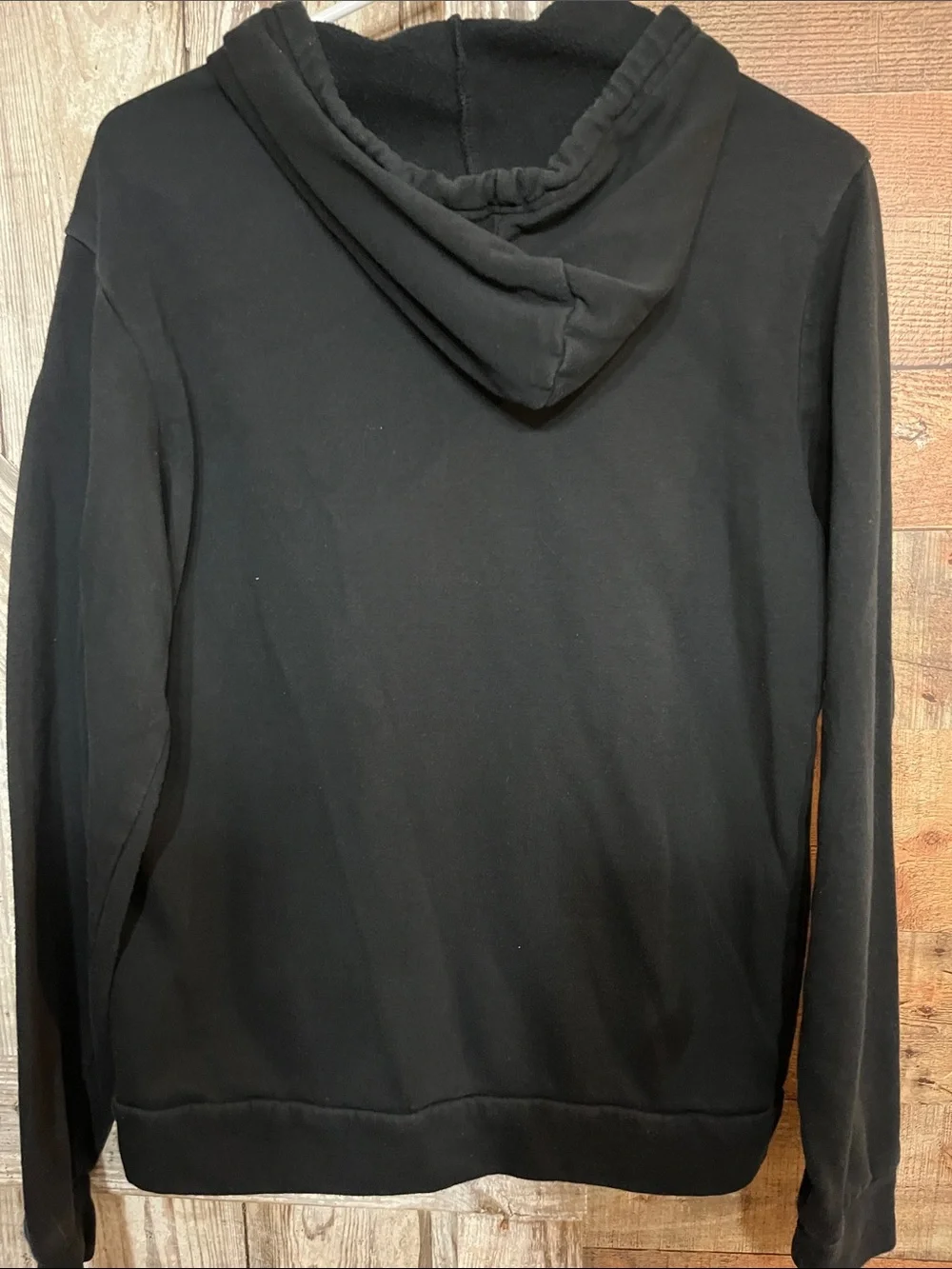 adidas Black Hoodie with Large White Trefoil Logo